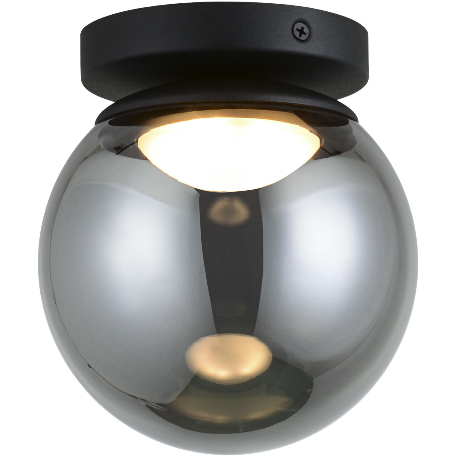 Boble LED 5.88 inch Matte Black Flush Mount Ceiling Light in Matte Black and Smoke