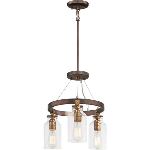 Morrow 3 Light 16 inch Harvard Court Bronze/Gold Semi Flush Mount Ceiling Light, Convertible