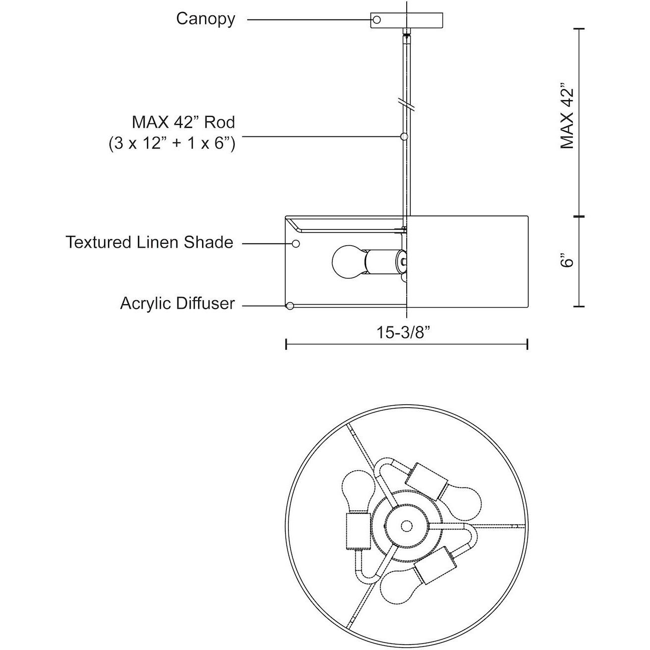 Gregory Pendant Ceiling Light in Black