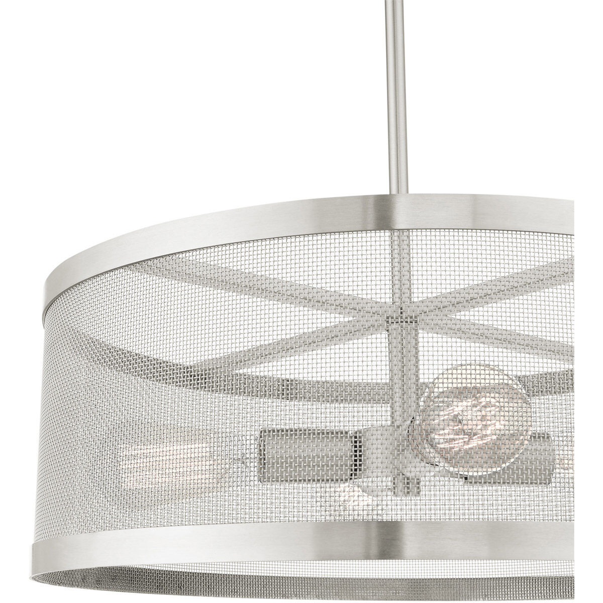 Industro 4 Light 20 inch Brushed Nickel Chandelier Ceiling Light