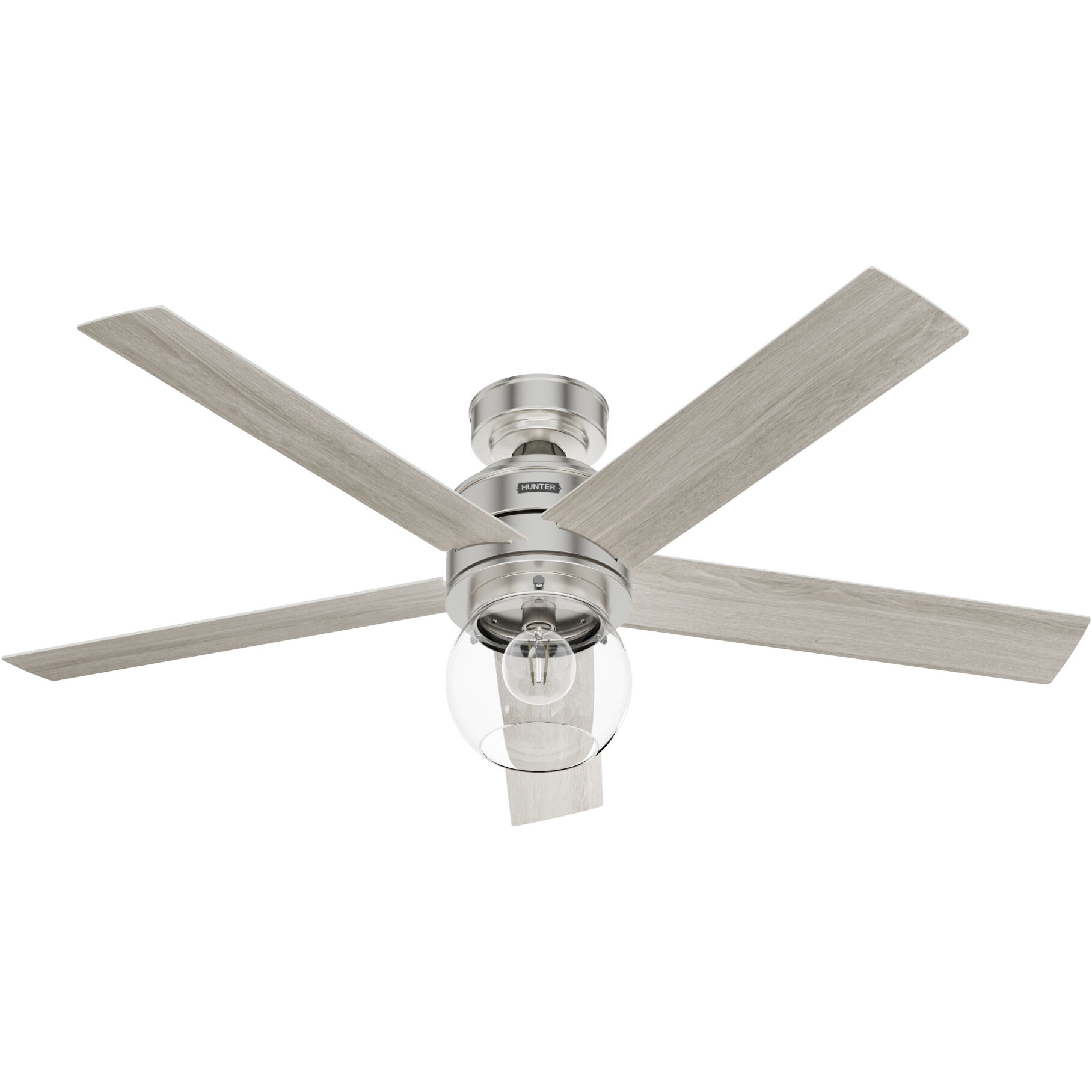 Xidane 52 inch Brushed Nickel with Light Gray Oak Blades Ceiling Fan