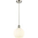 Ballston White Venetian 1 Light 8 inch Brushed Satin Nickel Cord Hung Mini Pendant Ceiling Light