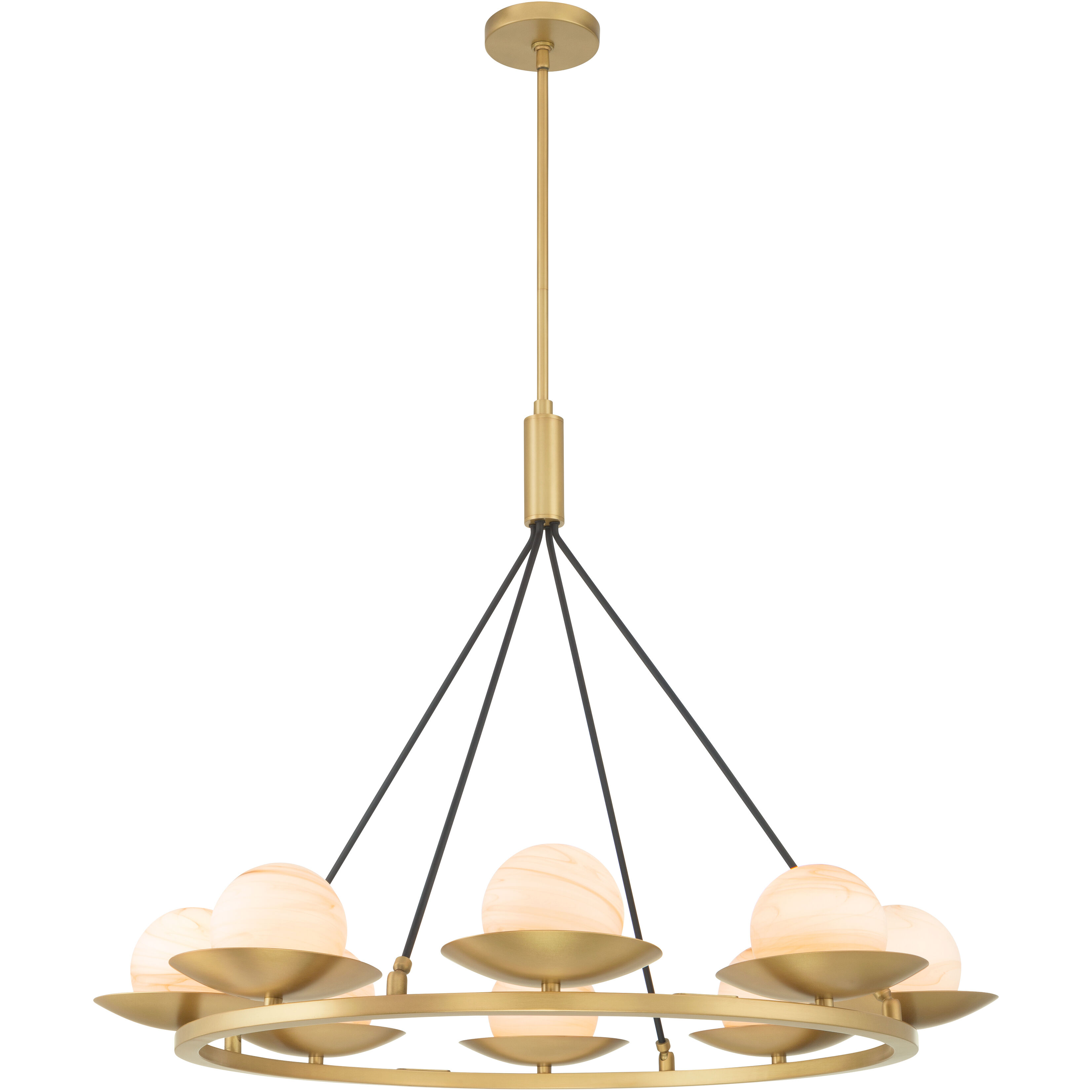 Olenne 8 Light 42 inch Legacy Brass and Dark Matte Black Pendant Ceiling Light