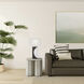 Half Moon 30 inch 100 watt Charcoal Gray and Brushed Nickel Table Lamp Portable Light