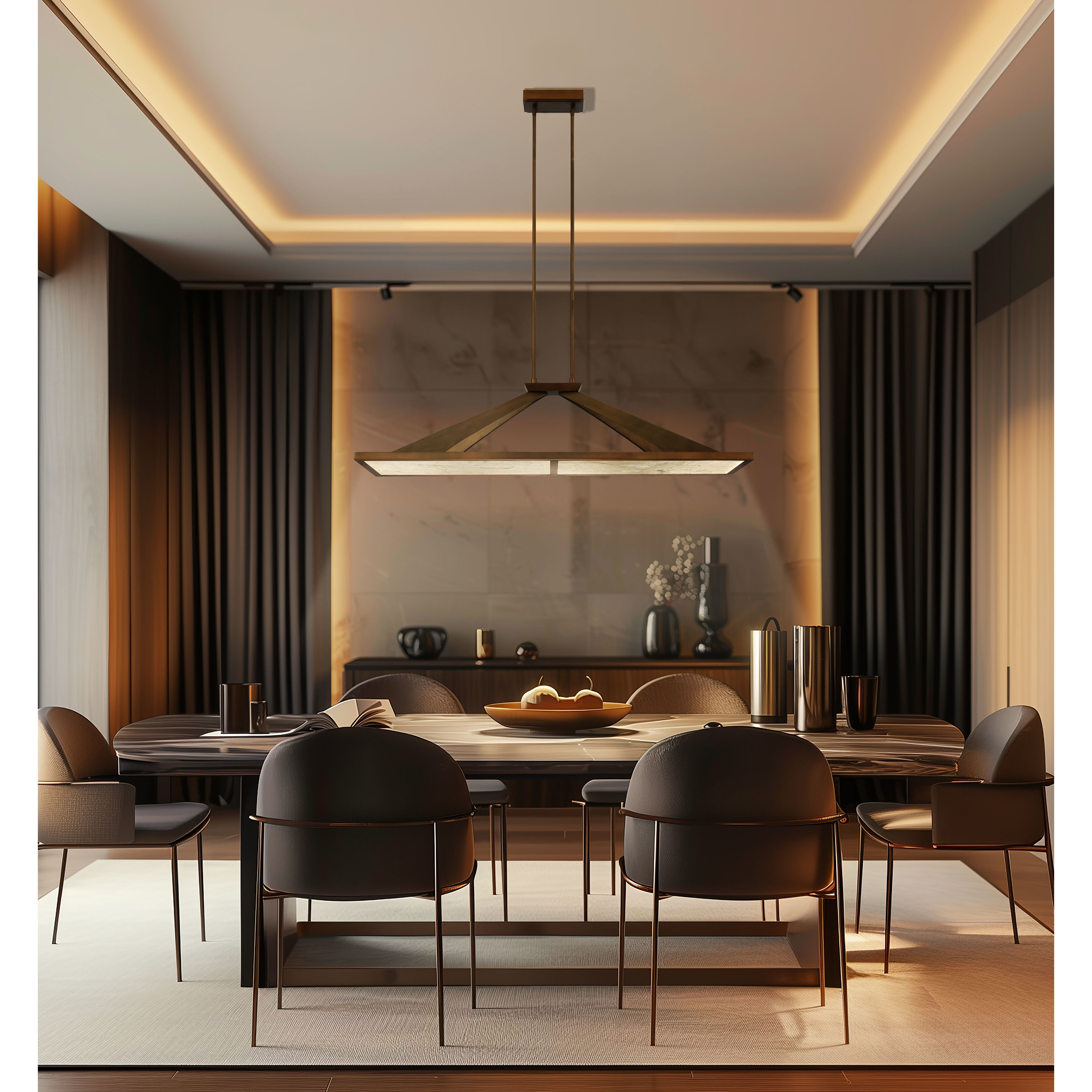 Stiles LED 48 inch Ashen Gold Island Chandelier Ceiling Light