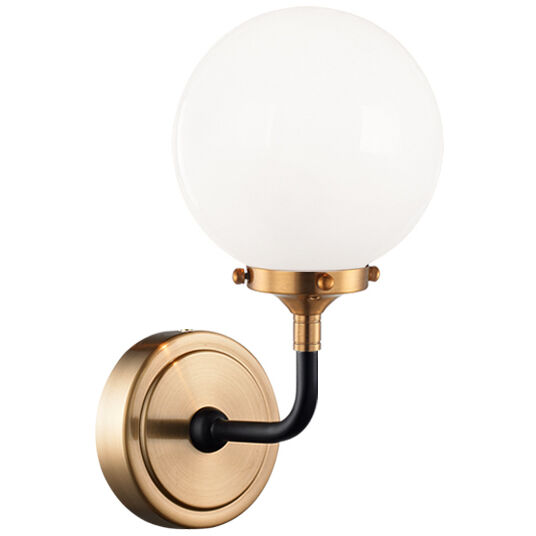 Particles 1 Light 5.88 inch Aged Gold Brass Wall Sconce Wall Light in Aged Gold Brass and Opal Glass