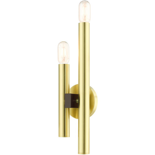 Helsinki 2 Light 5 inch Satin Brass ADA ADA Double Sconce Wall Light