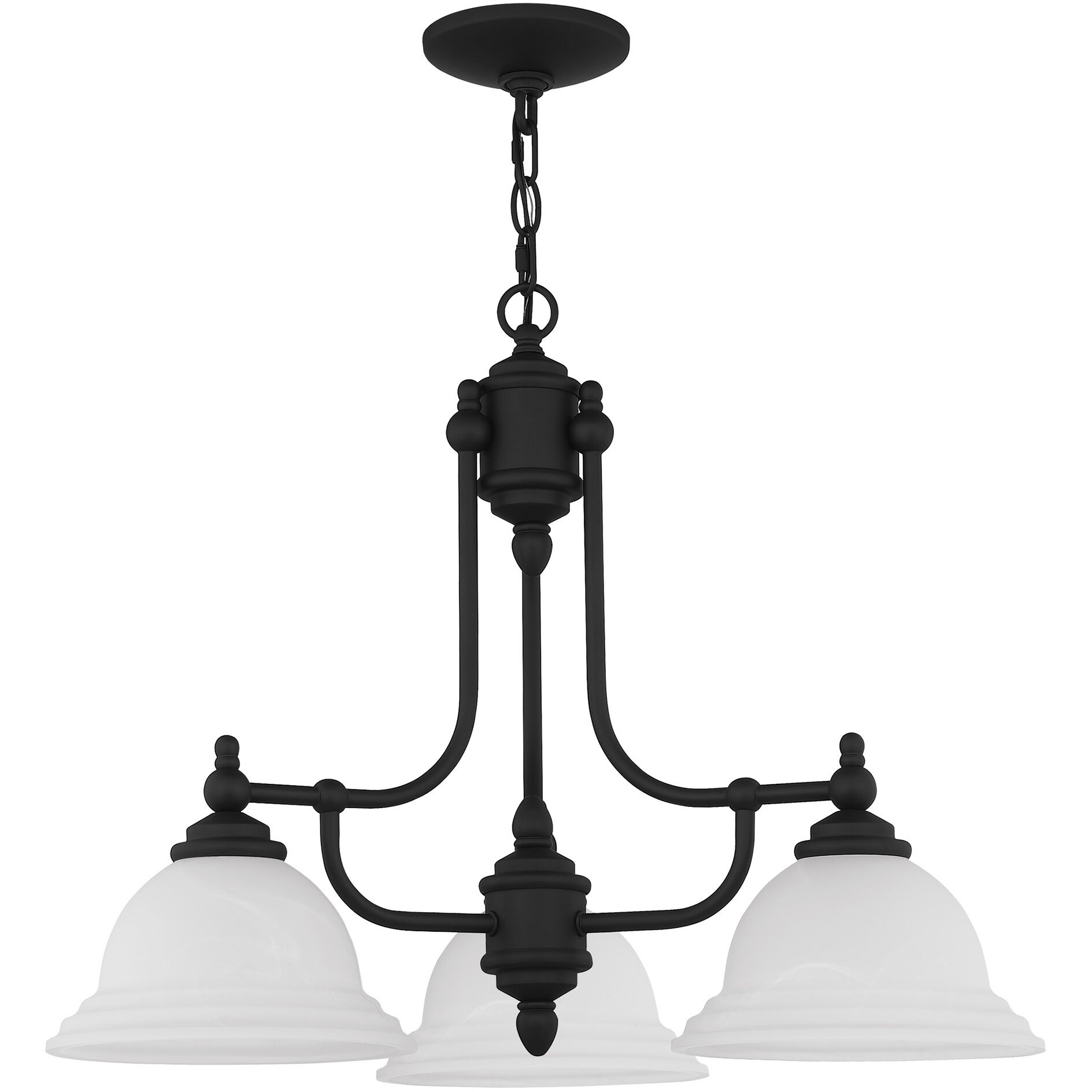 North Port 3 Light 24 inch Black Chandelier Ceiling Light