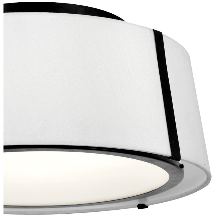 Fulton 3 Light 18 inch Black Semi Flush Ceiling Light
