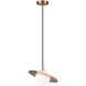 Saturn 1 Light 12 inch Aged Gold Brass and Opal Pendant Ceiling Light in Aged Gold Brass and Opal Glass