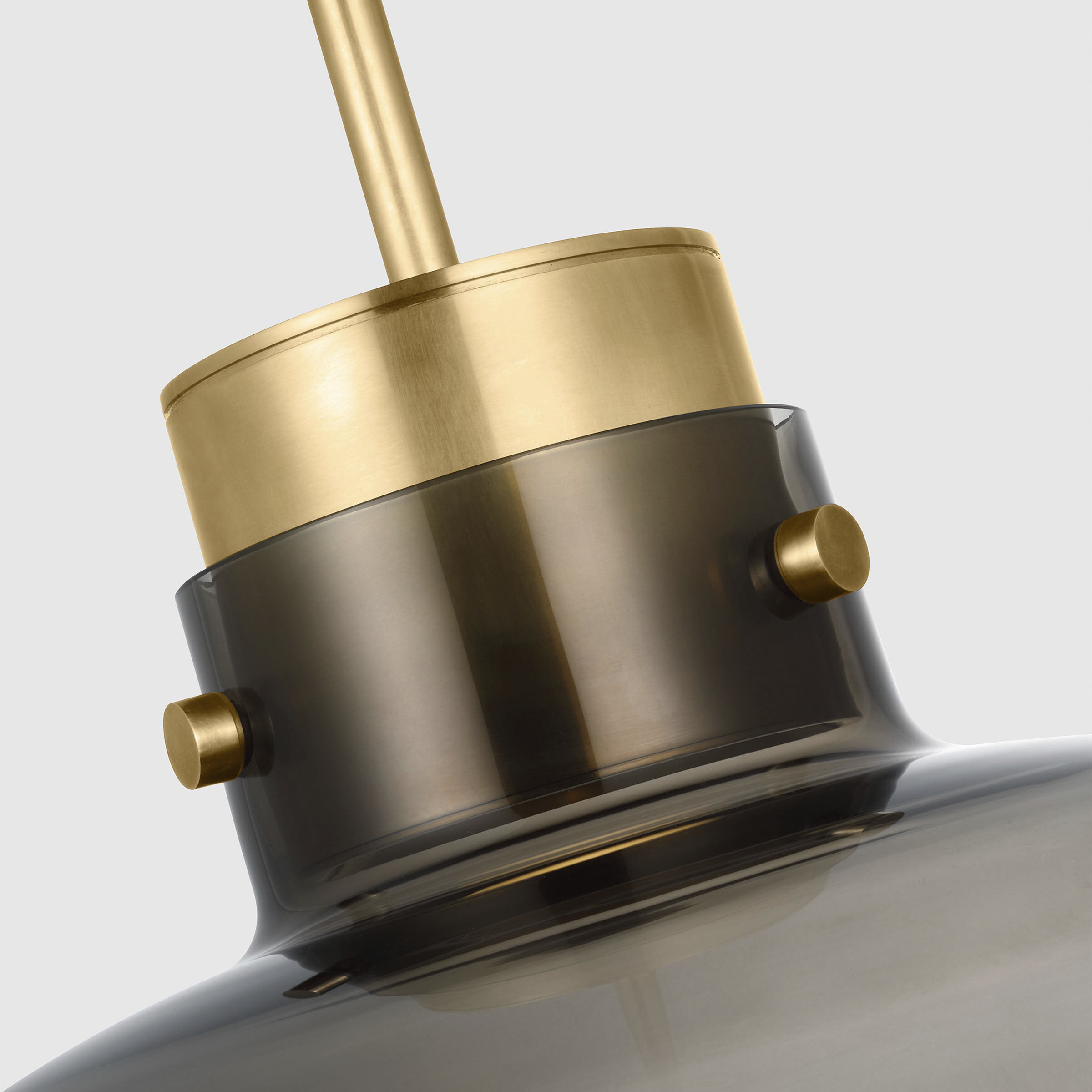 Avroko Morgan LED 22 inch Hand-Rubbed Antique Brass with Smoke Glass Pendant Ceiling Light