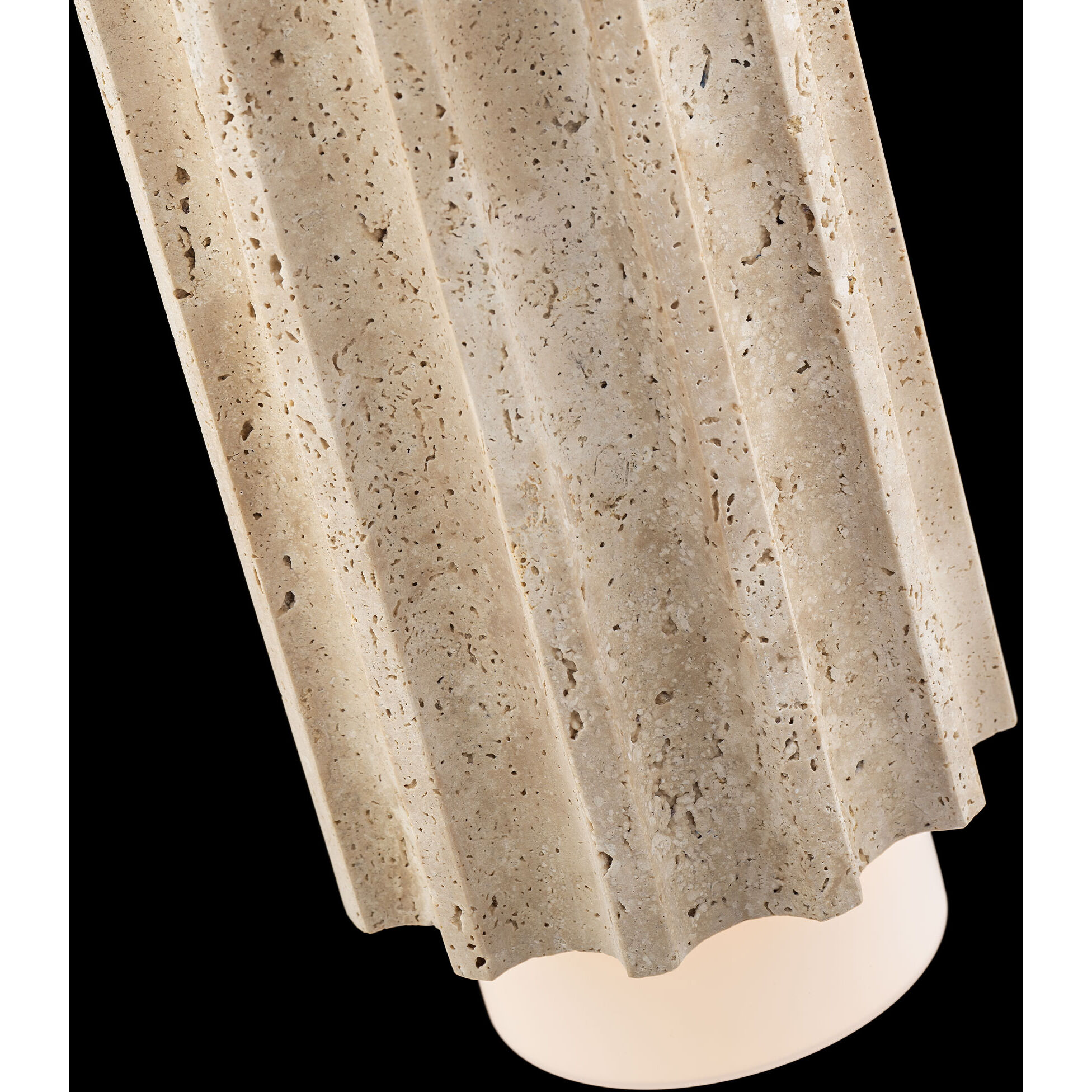 Caviar LED 7 inch Beige Travertine and Aged Brass Indoor Hanging Lighting Ceiling Light in 3500K