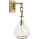 Tear Drop Hanging 1 Light 8 inch Clear Glass & Antique Brass Wall Sconce Wall Light