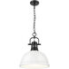 Yep Duncan 1 Light 14 inch Matte Black Pendant Ceiling Light in White, Large
