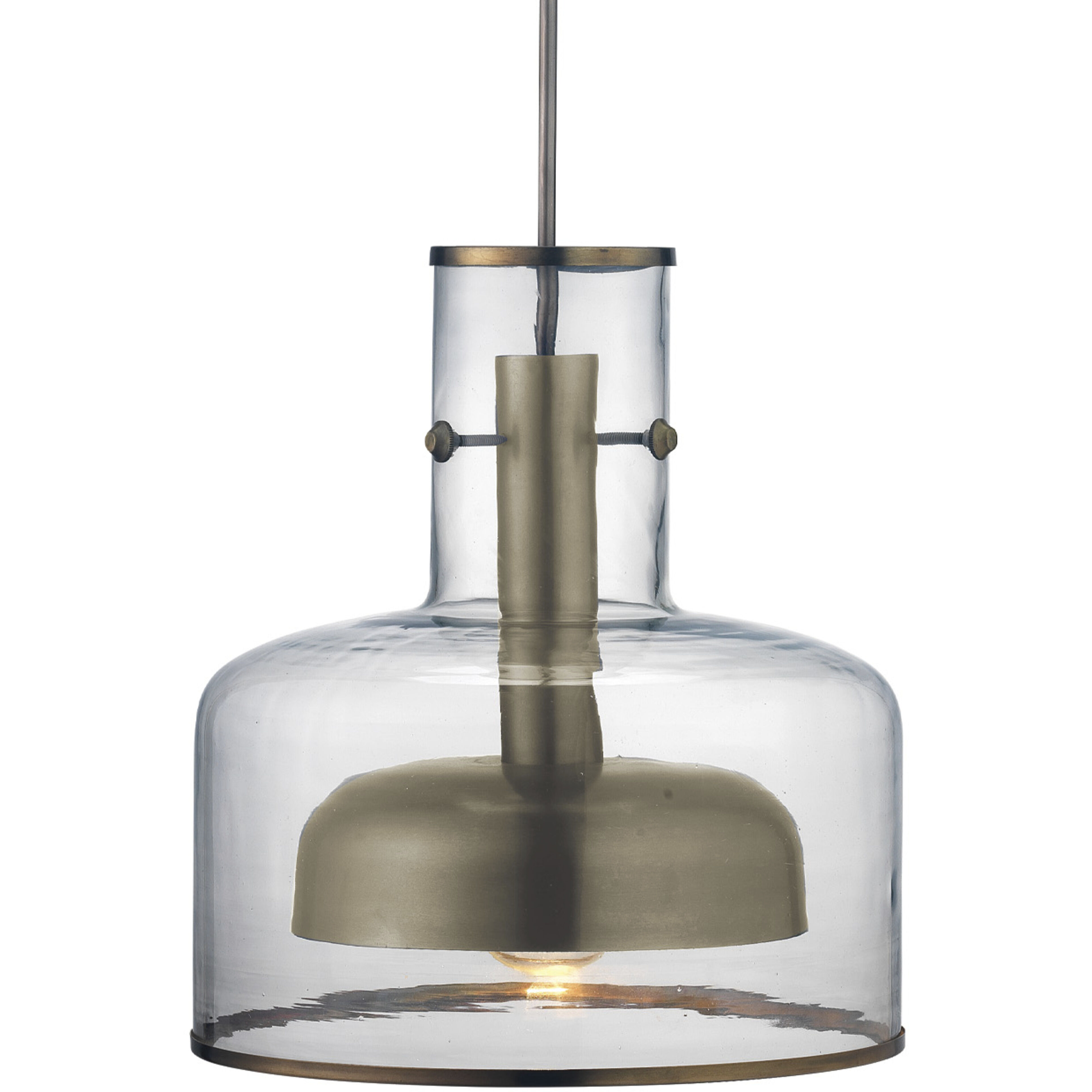 Clyde 1 Light 14.25 inch Clear with Gun Metal Pendant Ceiling Light