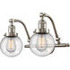 Franklin Restoration Beacon LED 16 inch Brushed Satin Nickel Bath Vanity Light Wall Light in Seedy Glass, Franklin Restoration