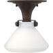 Congress 1 Light 8 inch Oil Rubbed Bronze Foyer Flush Mount Ceiling Light, Retro Glass