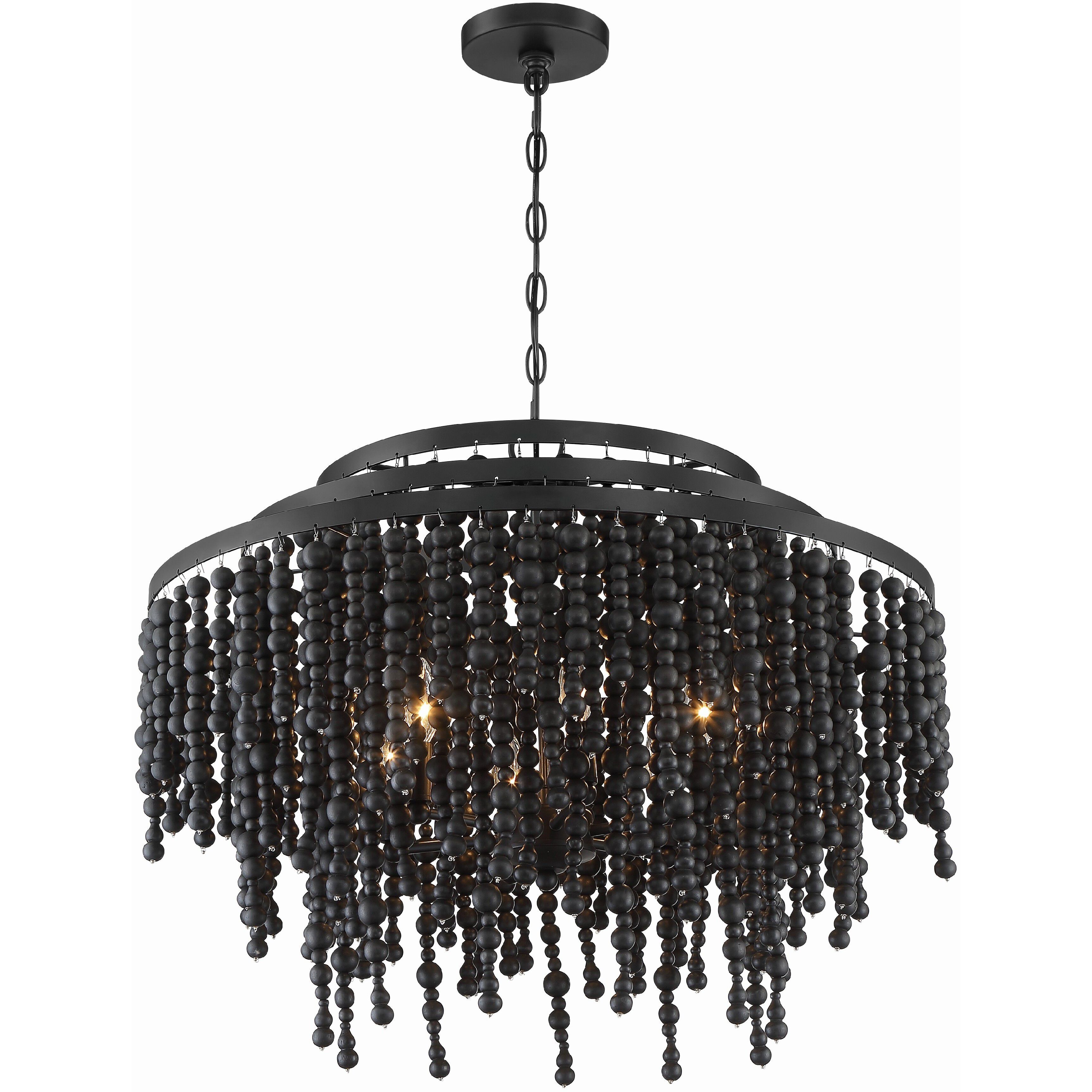 Poppy 6 Light 26.5 inch Matte Black Chandelier Ceiling Light