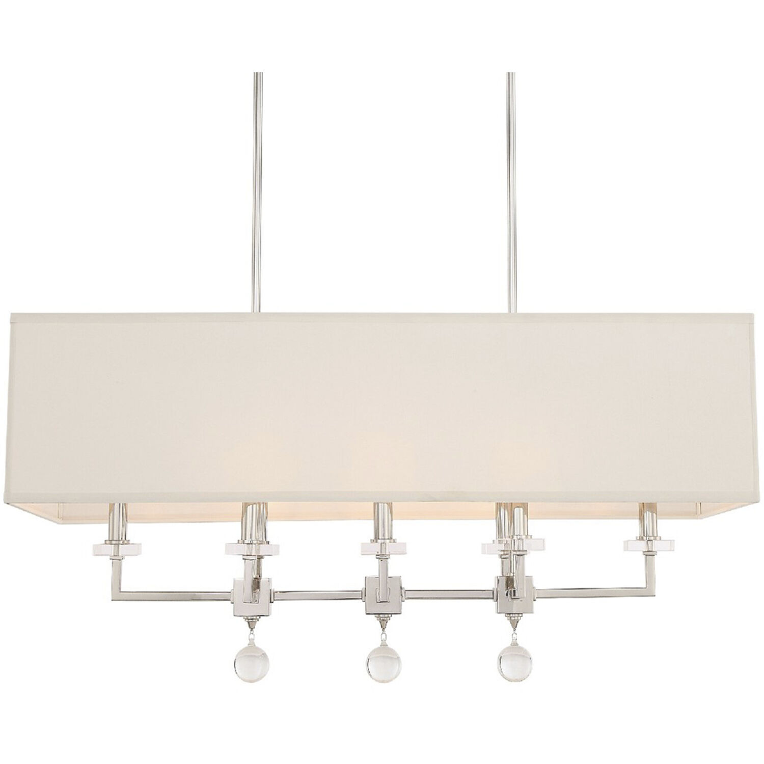Paxton 8 Light 38 inch Polished Nickel Linear Chandelier Ceiling Light