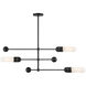 Capsule 3 Light 47.75 inch Matte Black and Textured Gold Linear Chandelier Ceiling Light
