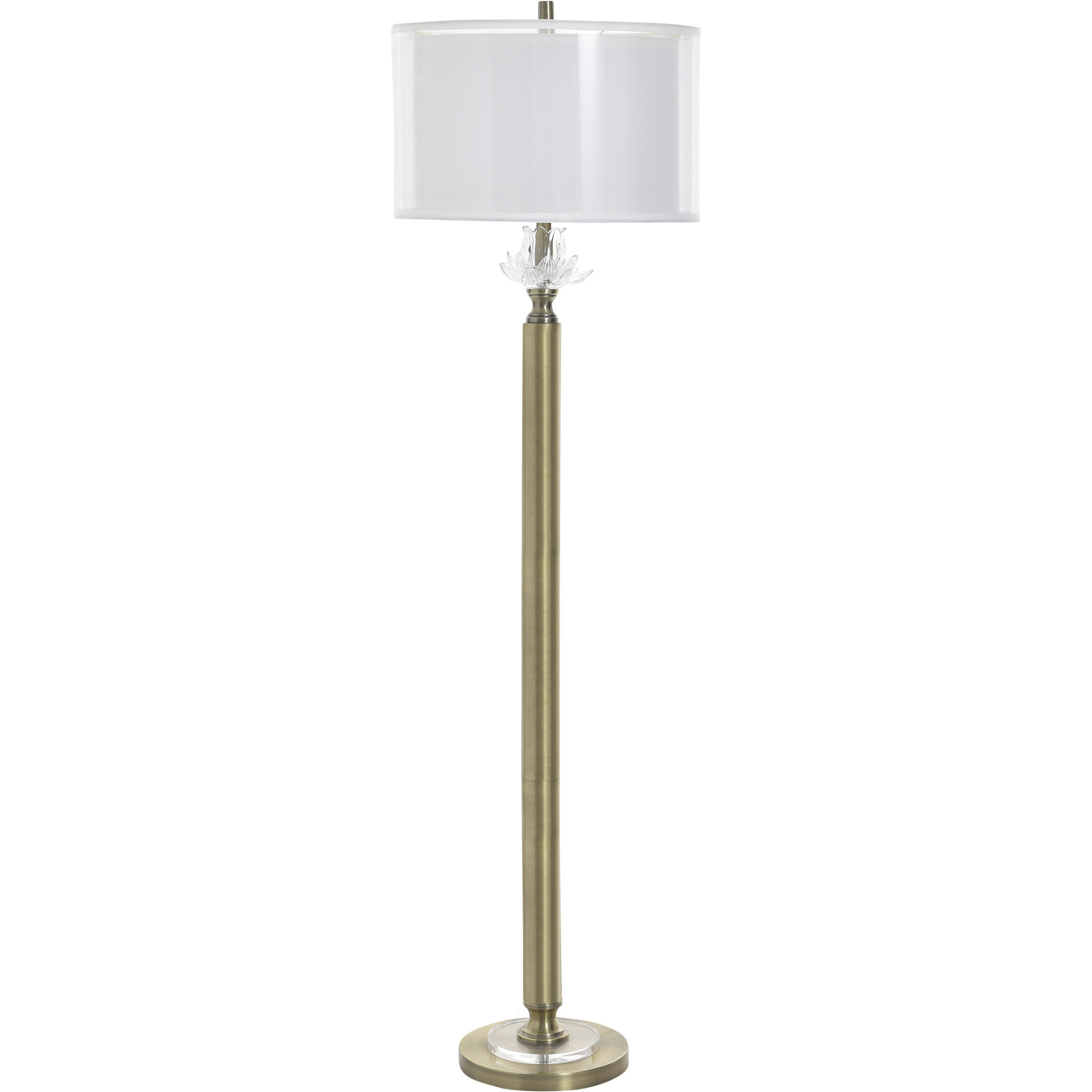 Coralie 63 inch 100 watt Hayla Gold and White Floor Lamp Portable Light