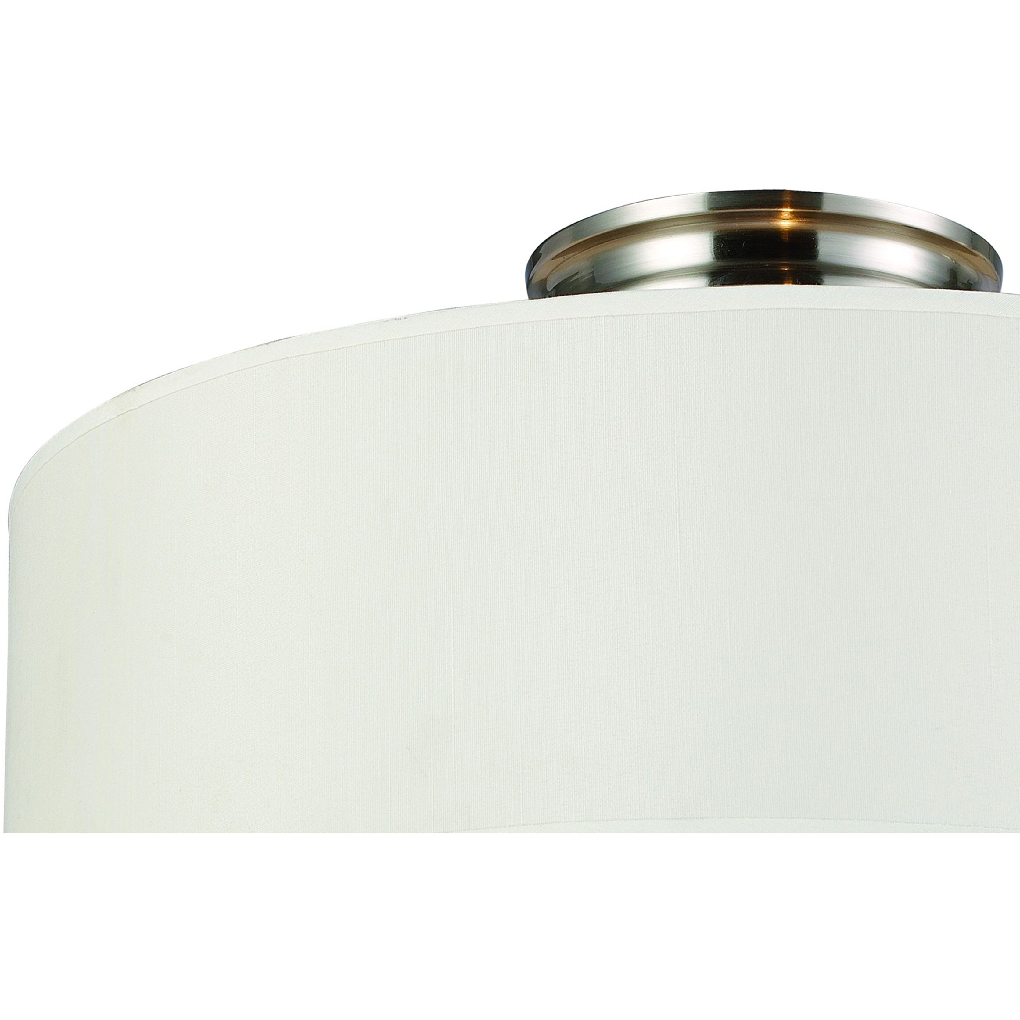 Seven Springs 3 Light 18 inch Satin Nickel Semi Flush Mount Ceiling Light