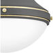 Oliver 1 Light 14 inch Dark Matte Grey with Bright Brass Indoor Flush Mount Ceiling Light