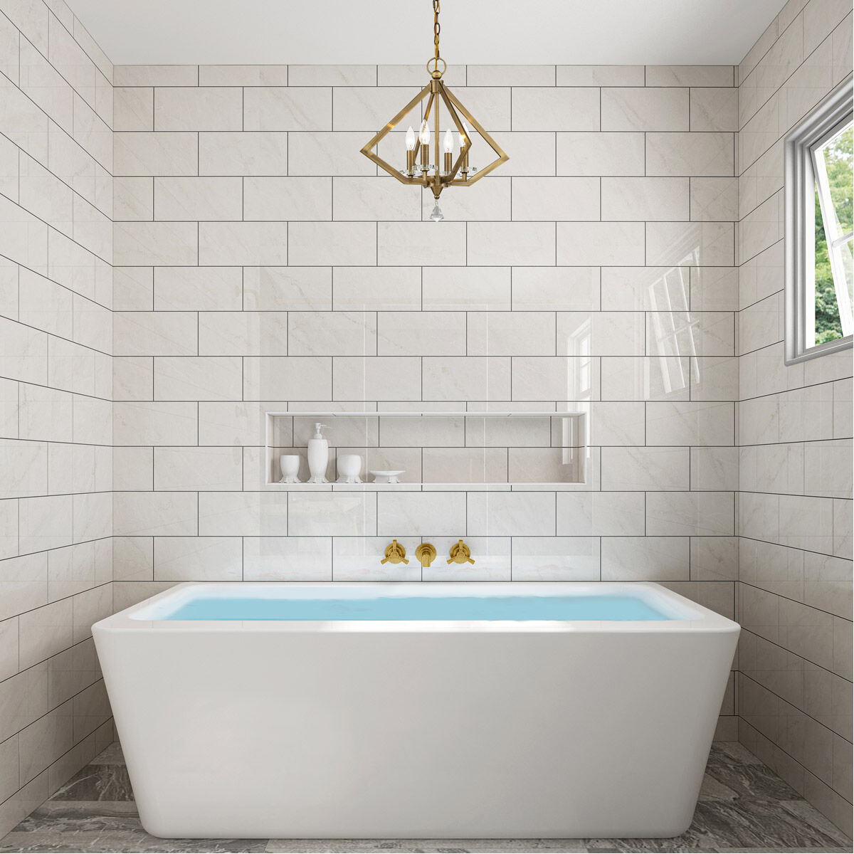 Diamond 4 Light 18 inch Antique Brass Chandelier Ceiling Light