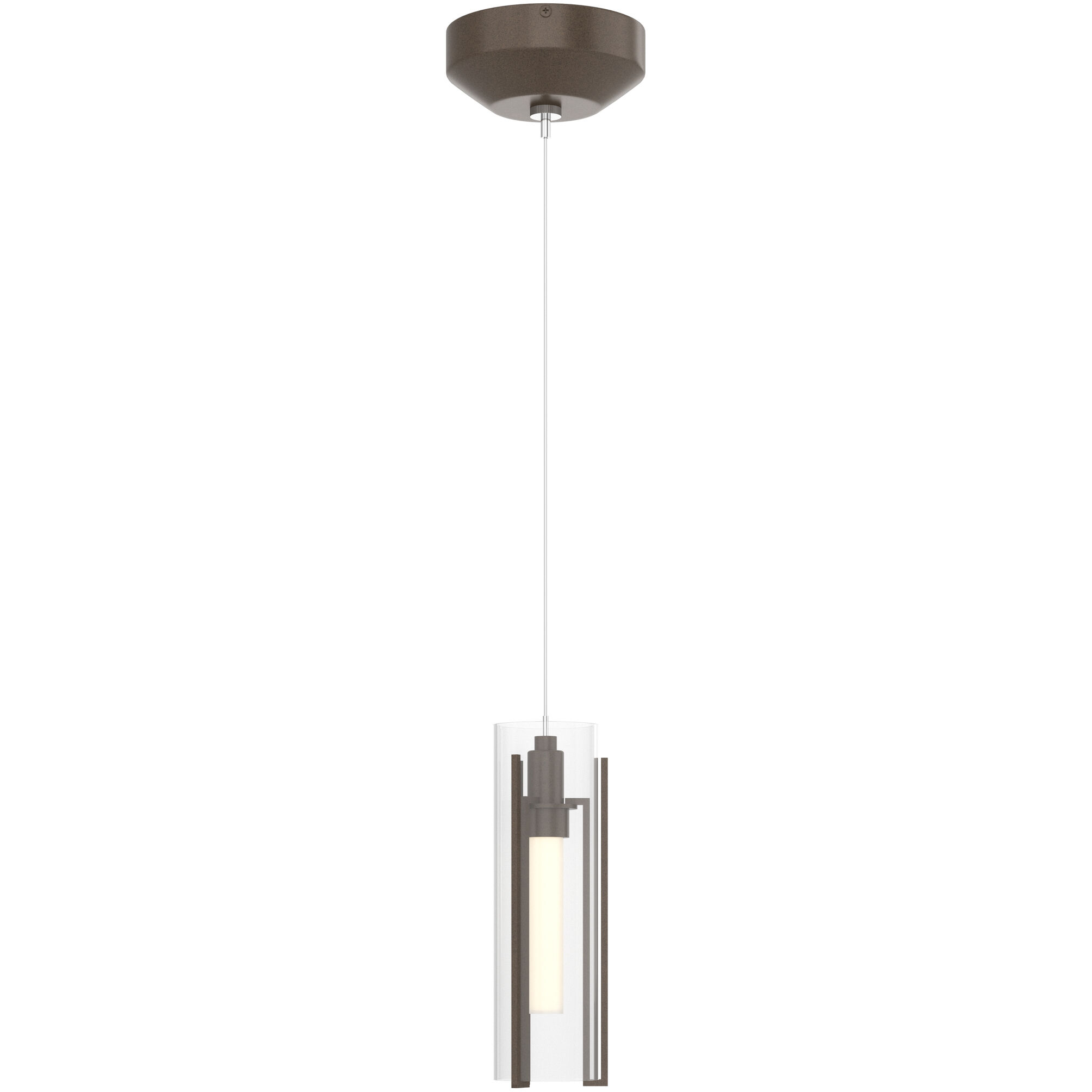 Exos Glass 1 Light 3.46 inch Bronze Mini Pendant Ceiling Light - Open Box