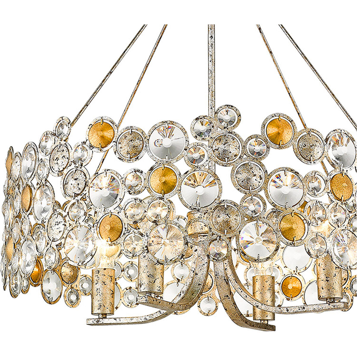 Vitozzi 4 Light 27 inch Antique Silver Leaf Chandelier Ceiling Light