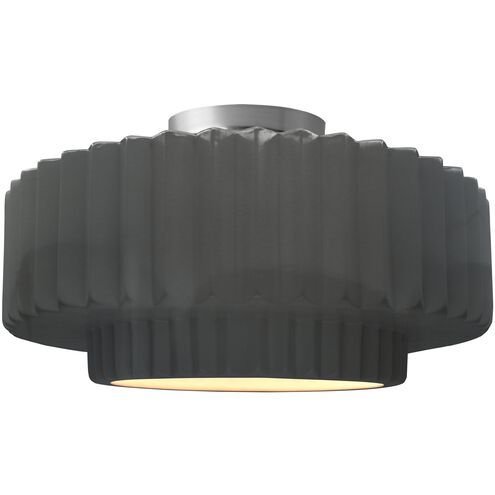 Radiance 1 Light 14.5 inch Gloss Grey and Brushed Nickel Semi Flush Ceiling Light