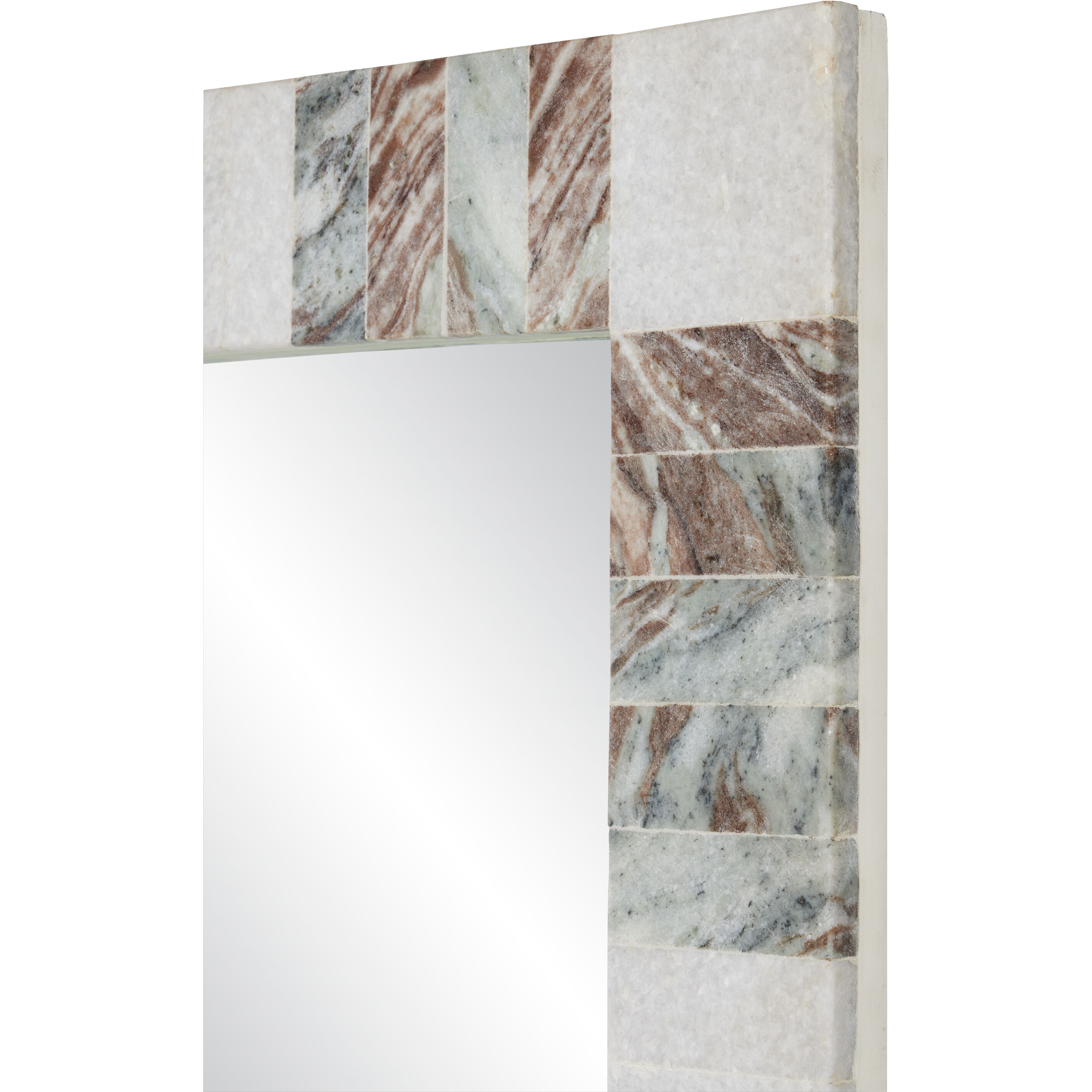 Elena 40 X 28 inch White and Brown with Mirror Mirror