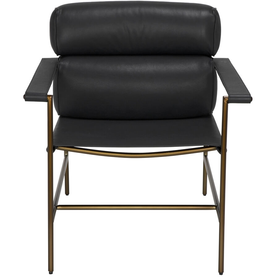 Chet Bronze Powder Coat and Santosa Matte Black Occasional Chair