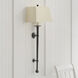 Chapman & Myers Iron Torch 1 Light 13.5 inch Blackened Rust Wall Light in Natural Paper