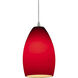 Champagne LED 5 inch Brushed Steel Pendant Ceiling Light in Red