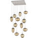 Cosmos Incandescent 12 Light Metallic Beige Silver Multi-Pendant Ceiling Light in Bronze Cosmos, Square Multi-Port