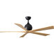 Atlas Irene-5 60 inch Matte Black with Light Maple Blades Indoor/Outdoor Ceiling Fan