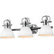 Yep Duncan Vanity Wall Light in Chrome, Matte White