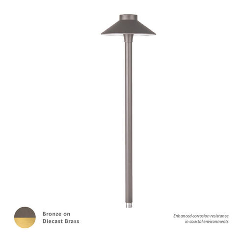 Tiki 12 6.5 watt Solid Brass Coated in Bronze Path Lighting in 3000K, Bronze on Brass, Path and Area Light, WAC Landscape
