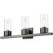 Carson 3 Light 23 inch Black Chrome Vanity Sconce Wall Light