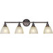 Bradley 4 Light 32.63 inch Bronze Vanity Light Wall Light in Light Tea-Stained Glass