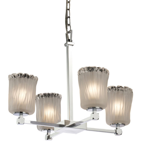 Veneto Luce LED 21.5 inch Brushed Nickel Chandelier Ceiling Light in 2800 Lm LED, Whitewash (Veneto Luce), Cylinder with Rippled Rim