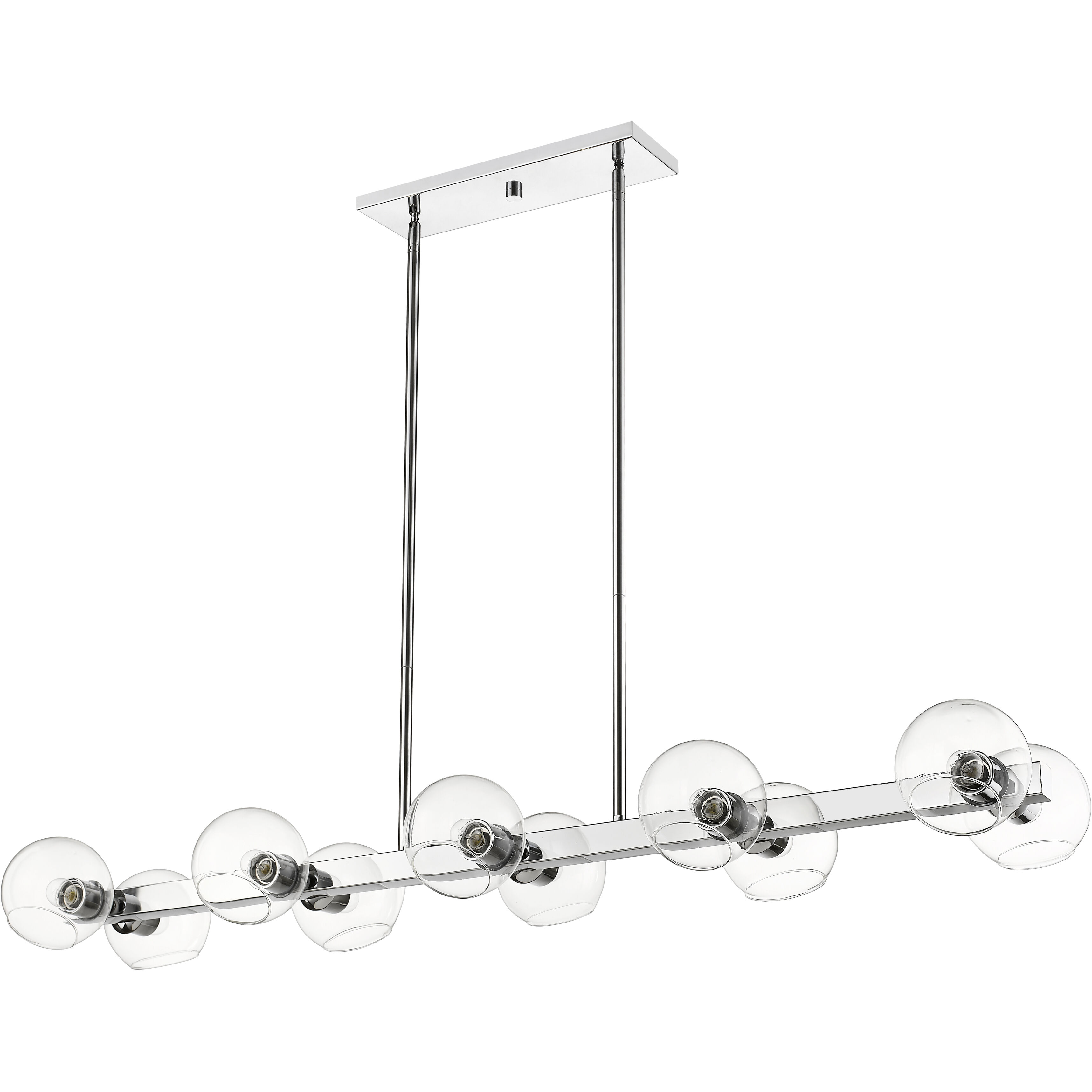 Marquee 10 Light 54 inch Chrome Linear Chandelier Ceiling Light