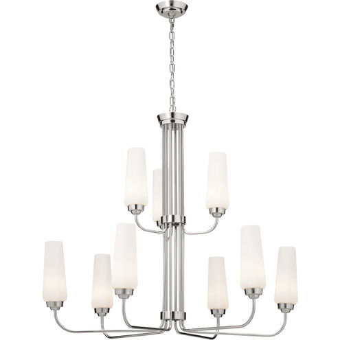 Truby 9 Light 34 inch Polished Nickel Chandelier Ceiling Light, Large