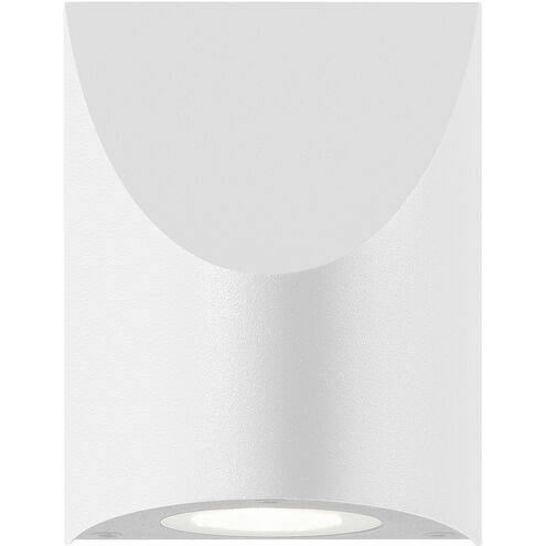 Shear LED 5 inch Textured White Indoor-Outdoor Sconce, Inside-Out