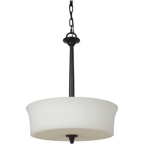 Helena 3 Light 15 inch Oiled Bronze Inverted Pendant Ceiling Light, Jeremiah