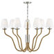 Harwich 7 Light 40 inch Polished Nickel with Natural Chandelier Ceiling Light