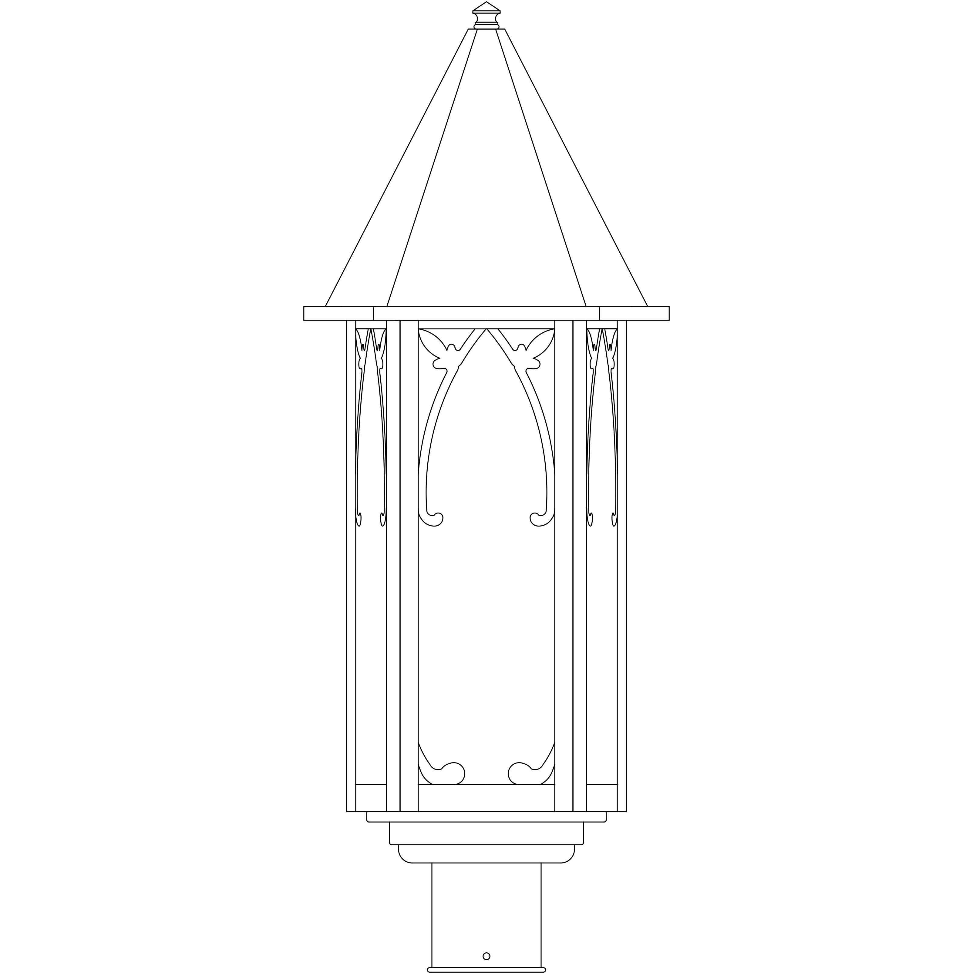 Saint George 1 Light 23.5 inch Bronze Post Mount in White Opalescent
