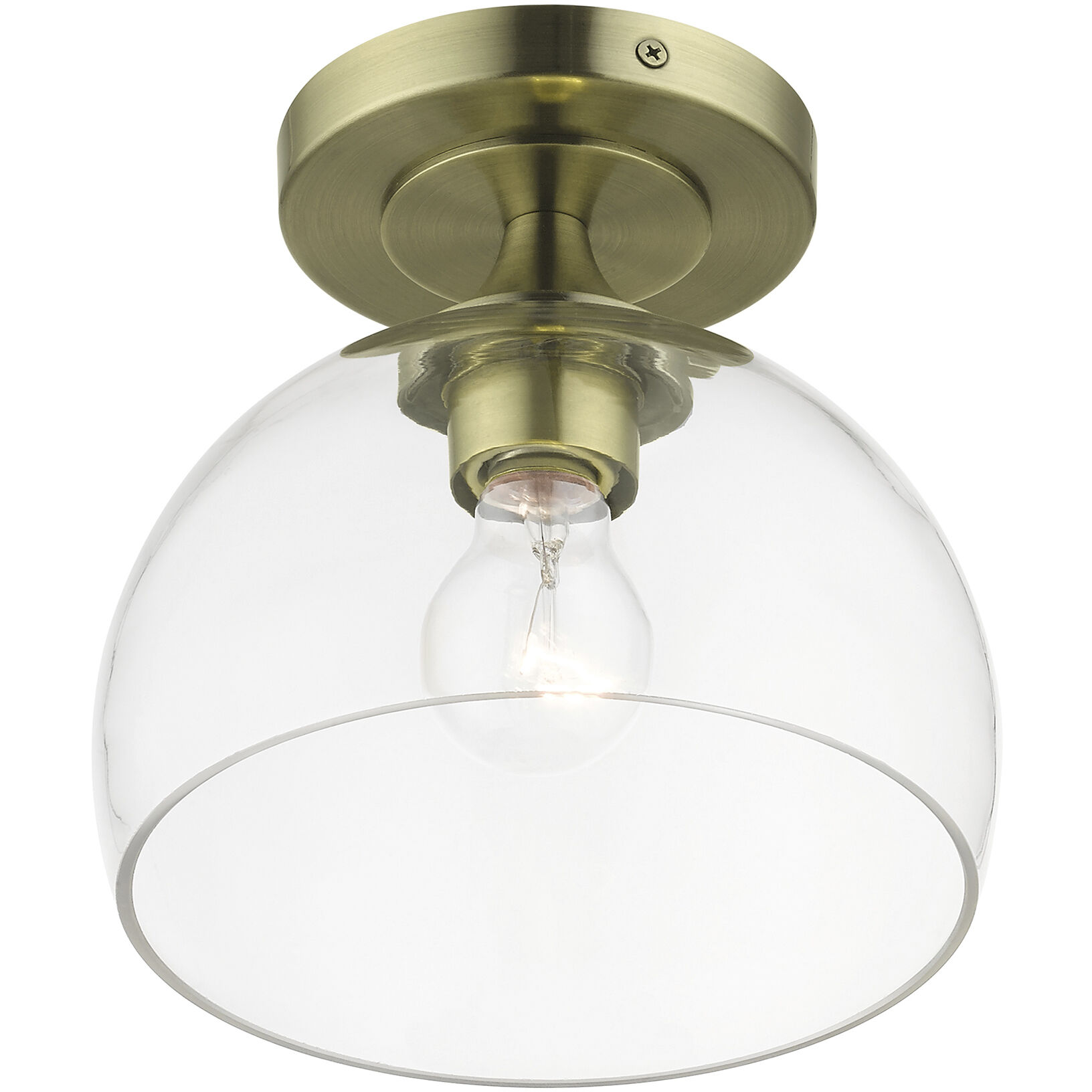 Glendon 1 Light 8.25 inch Antique Brass Semi-Flush Ceiling Light