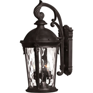 Windsor LED 21 inch Black Outdoor Wall Mount, Clear Water Glass
